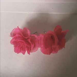 super cute pink rose earrings never worn